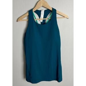 Fabletics Teal Racerback Athletic Tank Top Activewear Workout Gym Size Medium